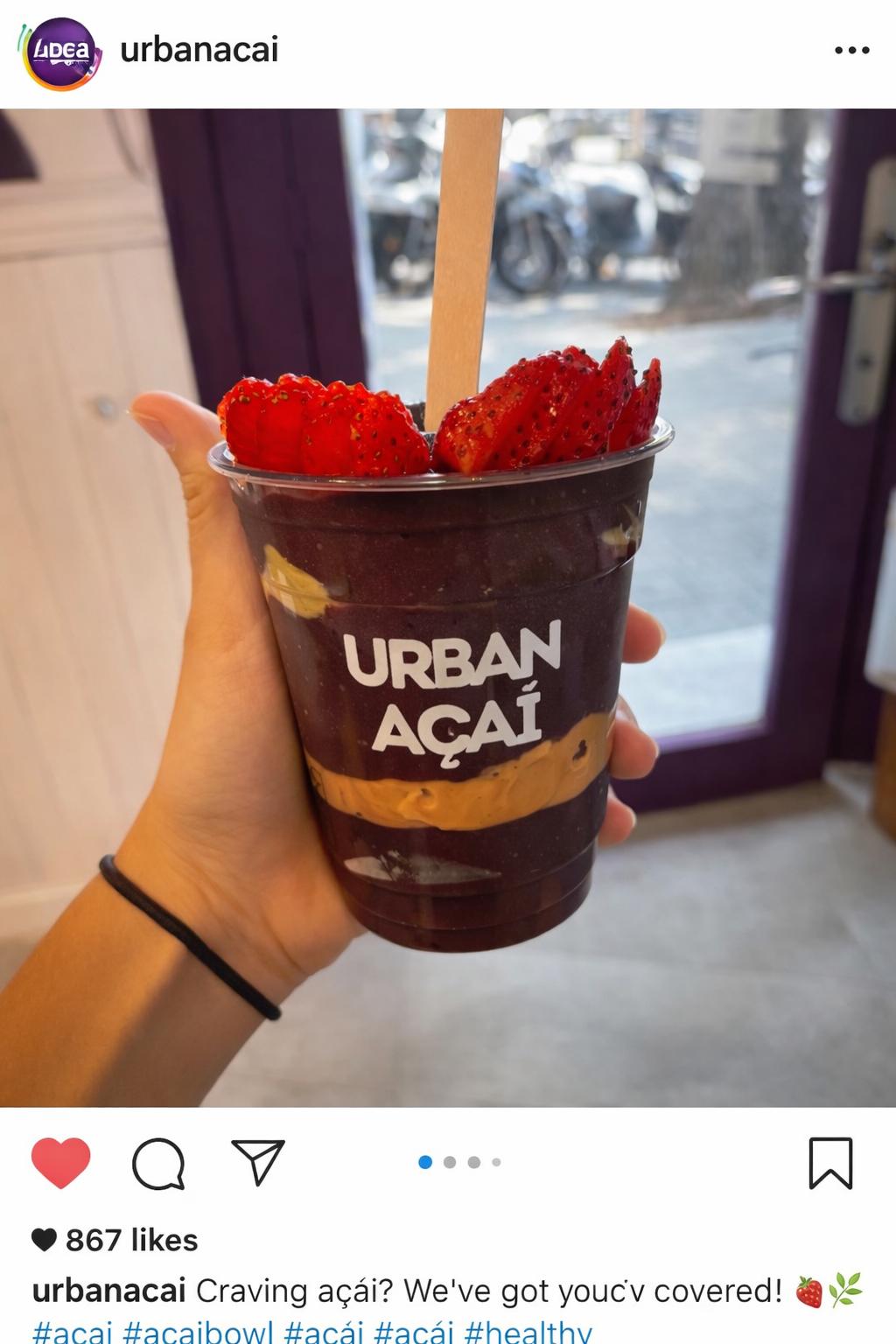 Friends enjoying Urban Açaí cups